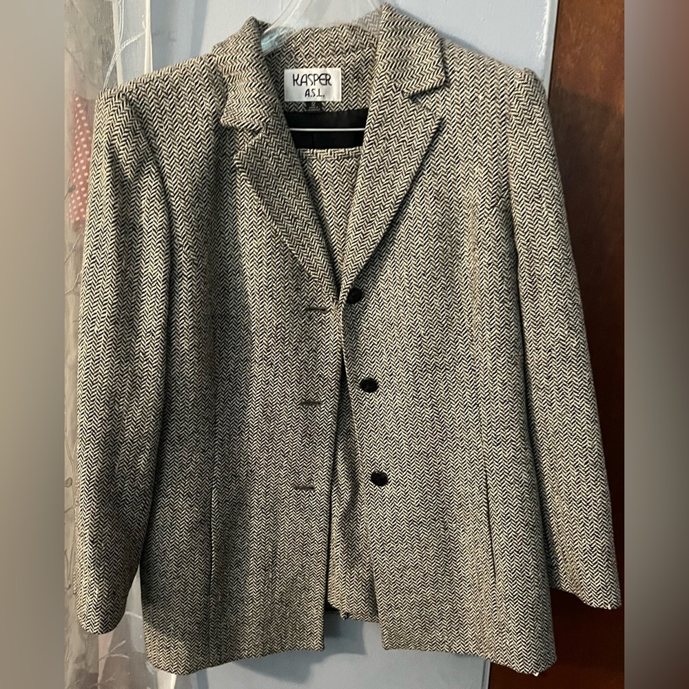 Black and white suit - jacket and skirt